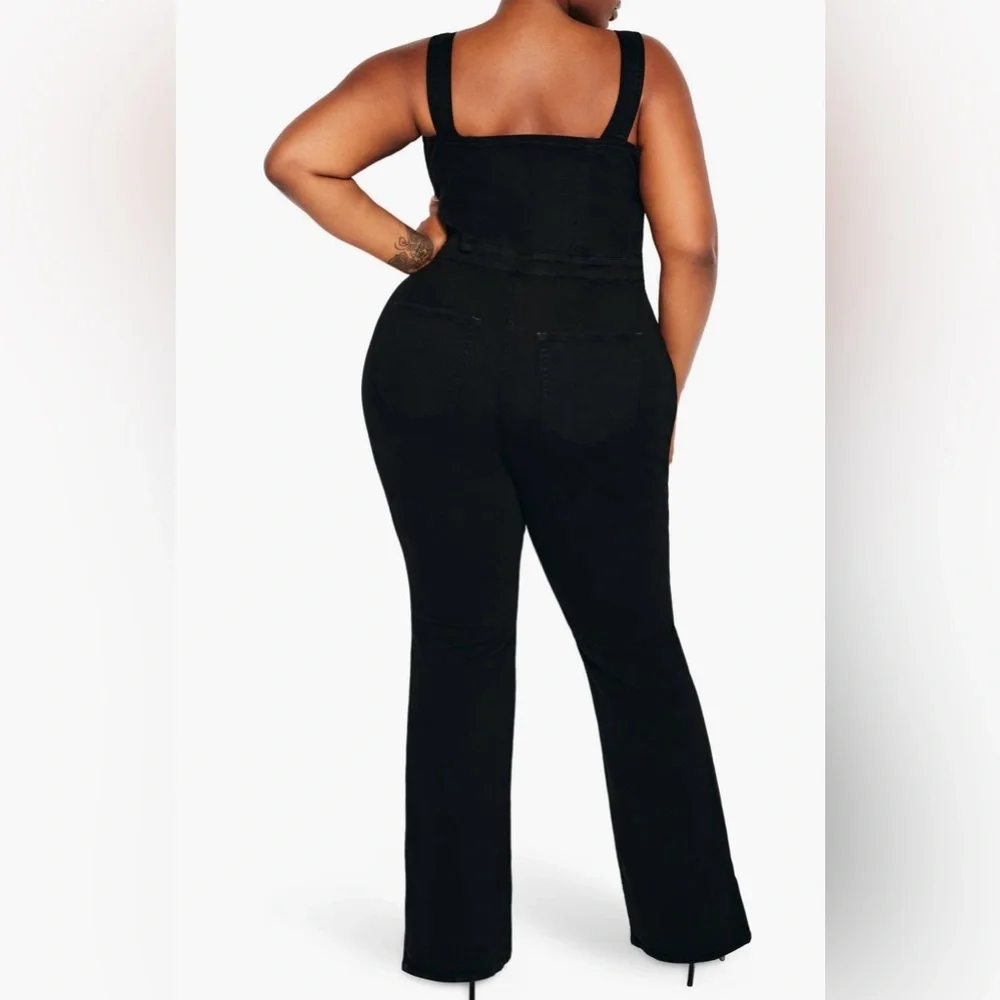 Good American‎ lace up utility twill jumpsuit